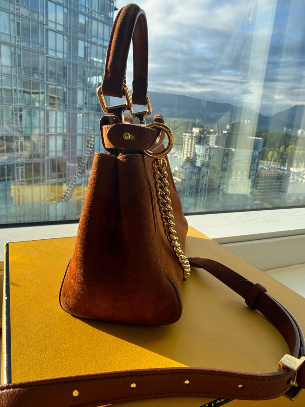 Authentic Fendi Peekaboo Suede Bag w Strap - Picture 2 of 11